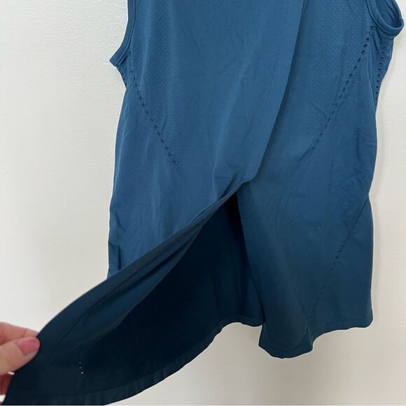 Athleta Foothill Seamless Tank Lagoon Teal Size Small Tie Split Back Sleeveless - Picture 8 of 14